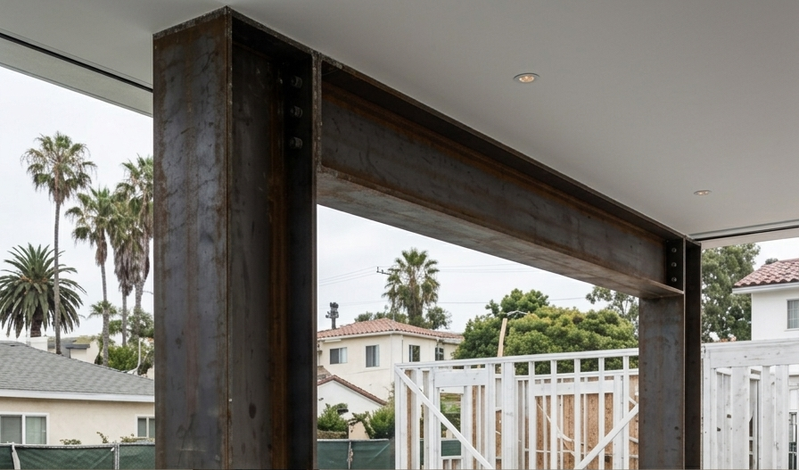 Soft-Story Retrofit Santa Monica Steel moment frame installation