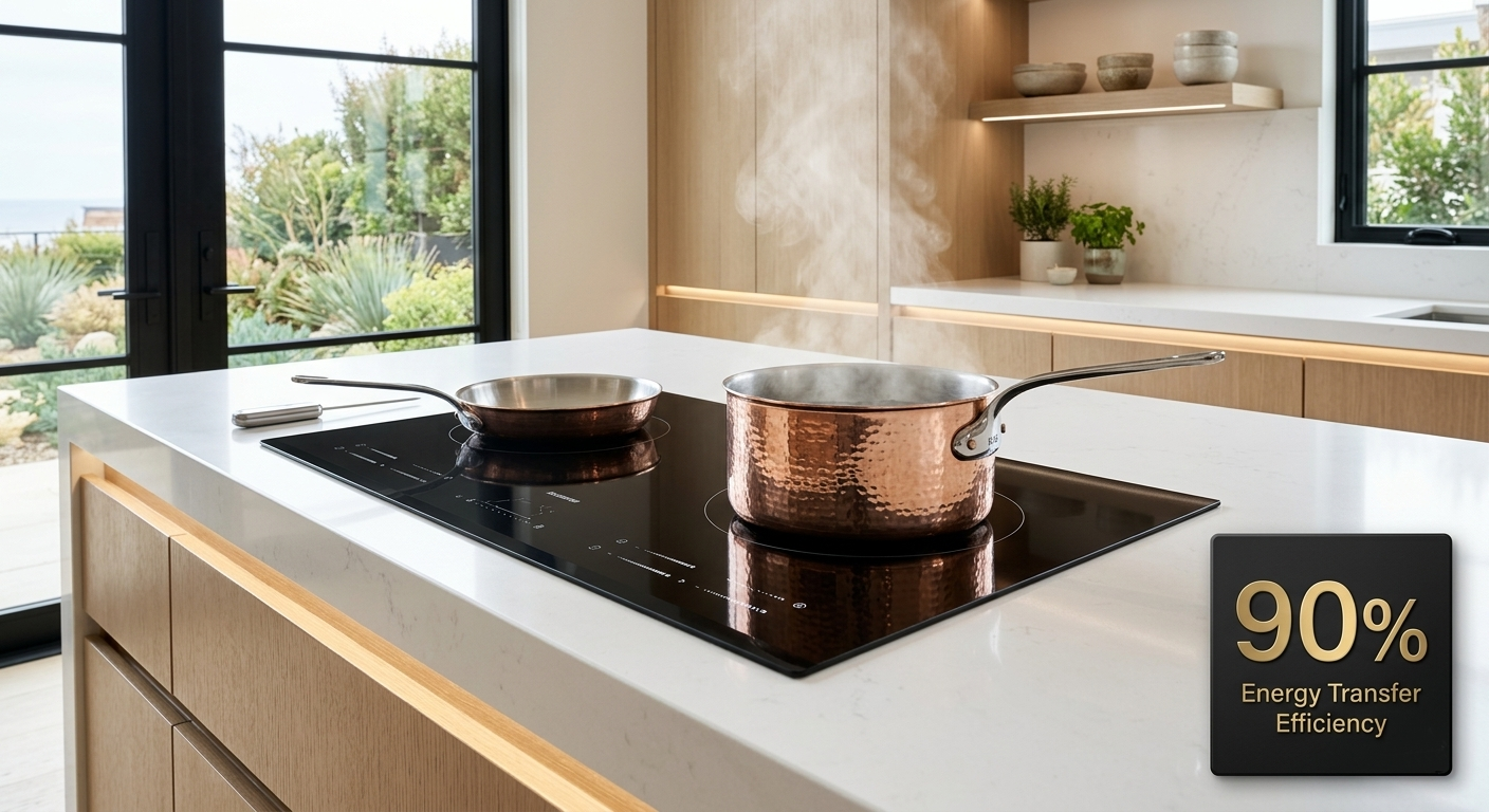 High-performance induction cooktop by Santa Monica net-zero builder